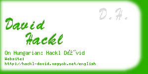 david hackl business card